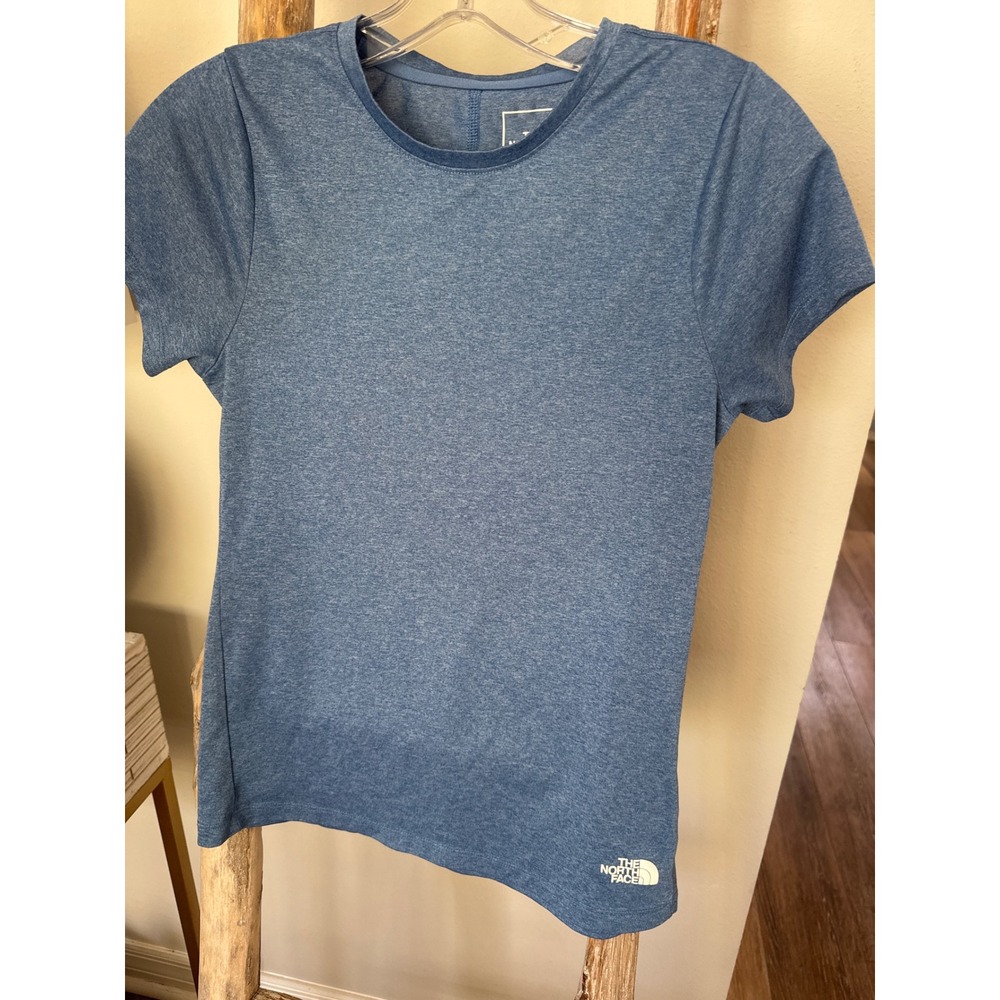 The North Face women's short-sleeve athletic t-shirt blue heathered color XS - Picture 7 of 7